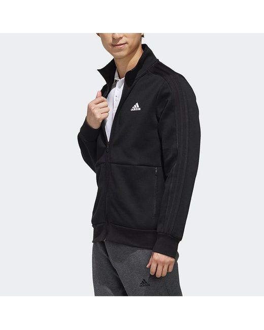 Adidas Black Ai Tt Dk Casual Sports Zipper Stand Collar Jacket for men