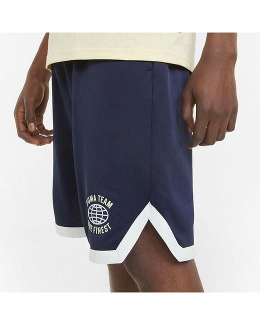 PUMA Blue 8 Pt Logo Team Shorts for men
