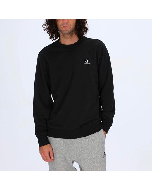 Converse Blue Casual Sports Logo Round Neck Pullover Dark for men