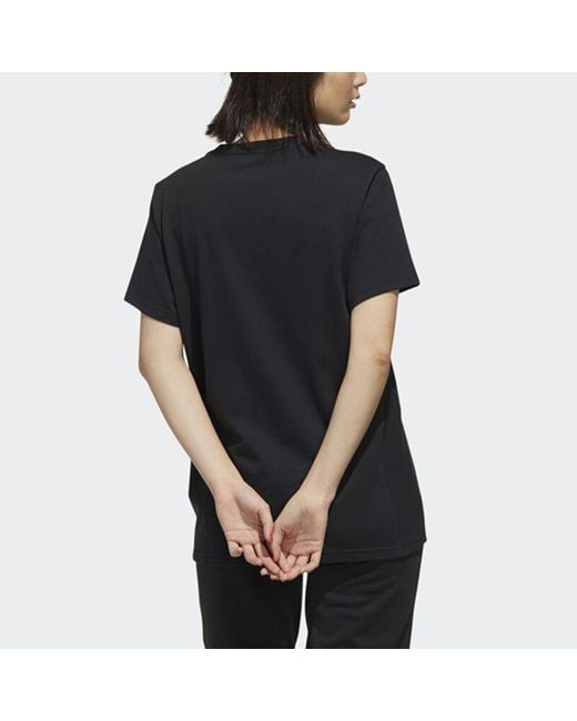 Adidas Black (Wmns) Neo C+ Tee Logo Embroidered Loose Breathable Sports Short Sleeve