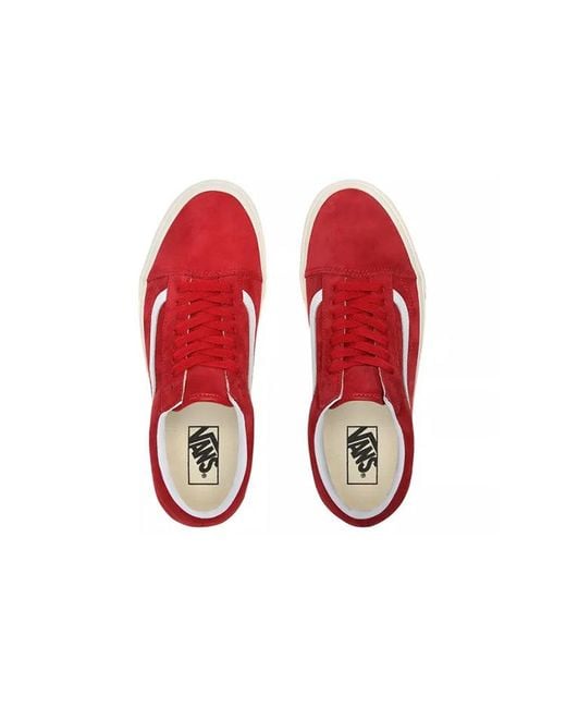 Vans Red Old Skool 'Pig Suede for men