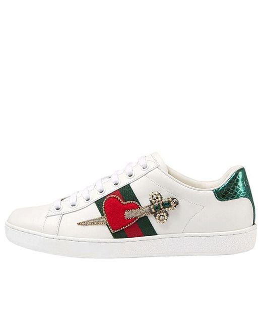 Gucci White Ace Embroidered