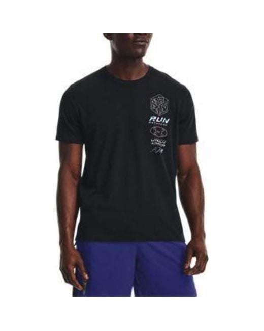 Under Armour Black Run Anywhere T-Shirt Multi' for men