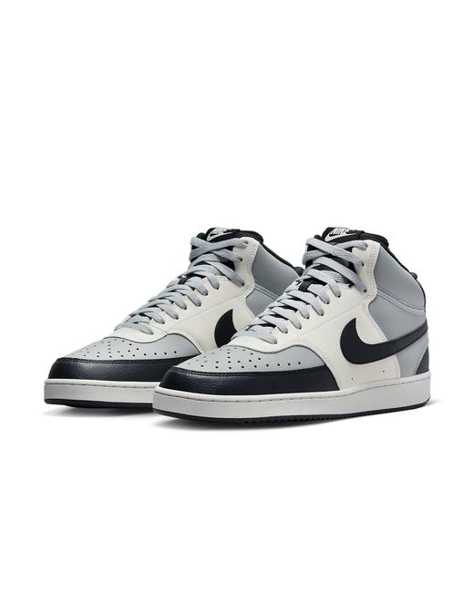 Nike Black Court Vision Mid Next Nature 'Light Smoke Sail' for men