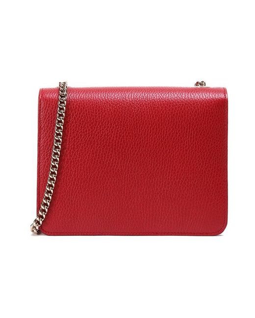 Gucci Red (Wmns) Leather Organ Crossbody Bag Single Shoulder Bag