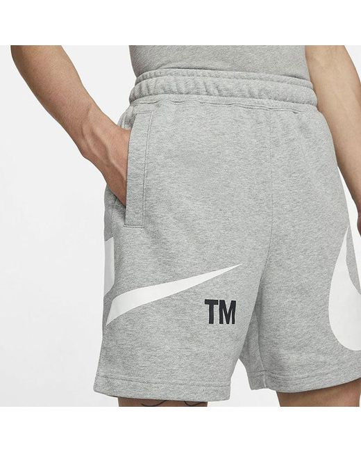 Nike Gray As Sportswear Swoosh Ft Short Dk Heather for men