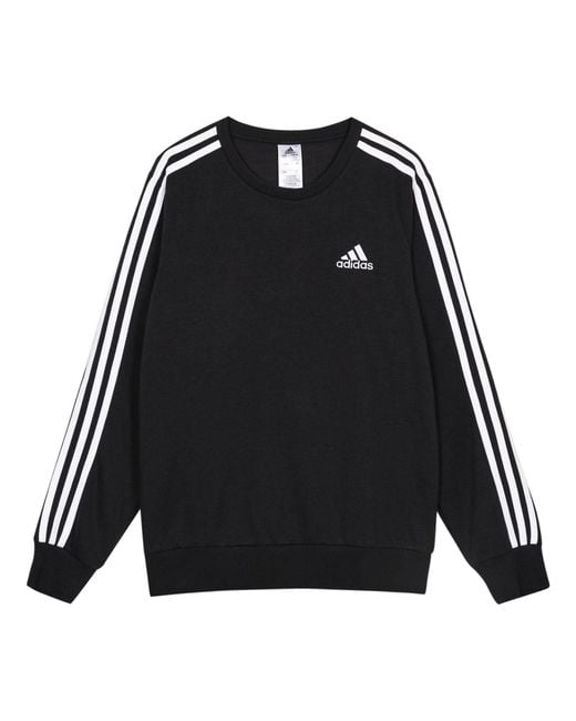 Adidas Black Sports Round Neck Loose Long Sleeves Pullover for men