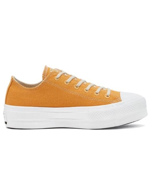 Converse Orange (Wmns) Renew Cotton Chuck Taylor All Star Platform Low 'Sunflower'