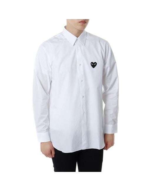 COMME DES GARÇONS PLAY White Emblem Button Down for men