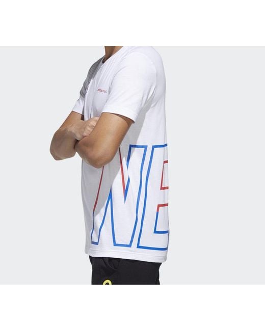 Adidas White Neo Casual T-Shirt for men