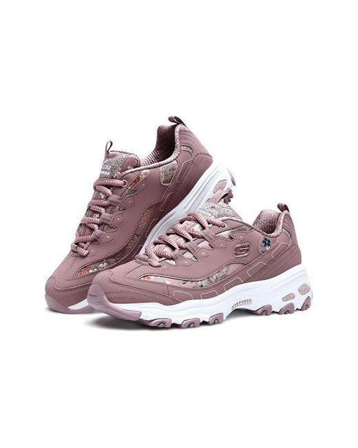 Skechers Purple (Wmns) D'Lites Low-Top Clunky Shoes