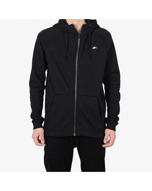 Nike Black Athleisure Casual Sports Cozy Wear-Resistant Hooded Jacket for men