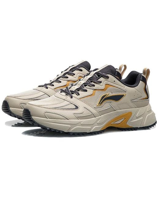 Li-ning Brown Retro Running Shoes for men