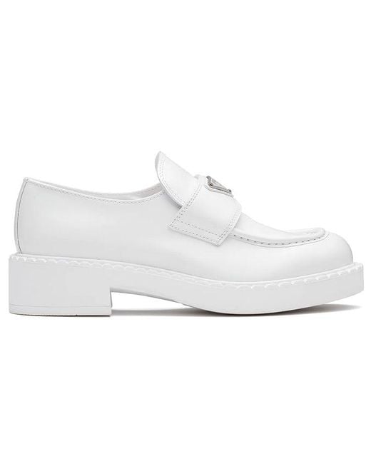 Prada White (Wmns) Leather Loafers