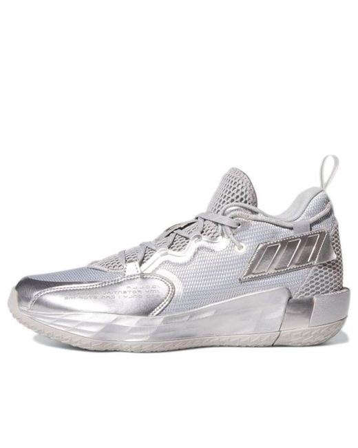 Adidas White Dame 7 Extply Metallic' for men