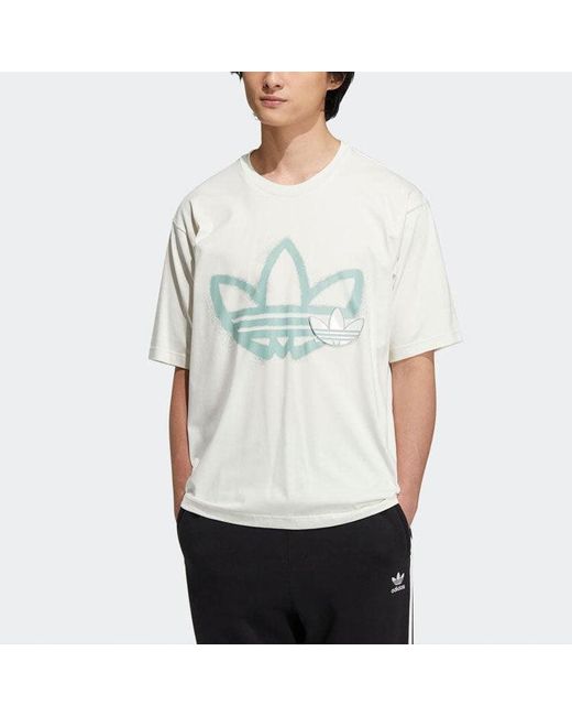 Adidas Multicolor Originals Round Neck Dropped Shoulder Sleeves Large Logo Printing Short Sleeve T-Shirt for men