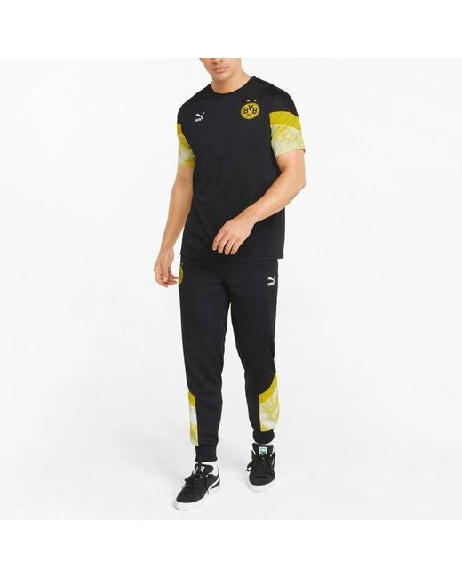 PUMA Black Colorblock Round Neck T-Shirt for men