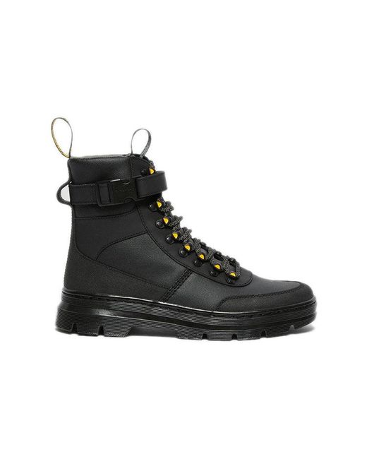 Dr. Martens Black Combs Tech Coated Canvas Casual Boots