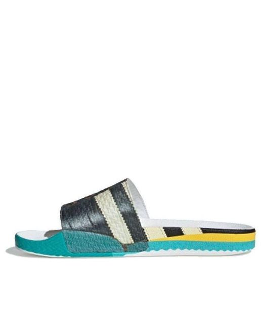 Adidas Blue X Raf Simons Samba Adilette Slides 'Trompe L'Oeil' for men