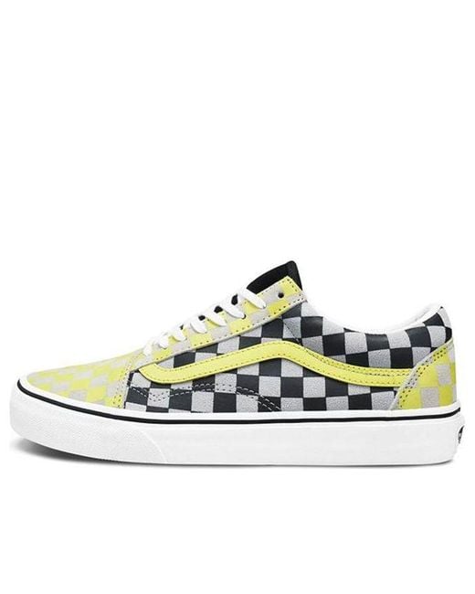 Vans Blue Old Skool Checkerboard Blackyellow for men