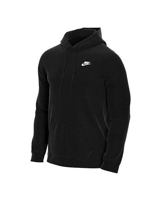 Nike Black Sportswear Club Logo Embroidered Solid Color Sports for men