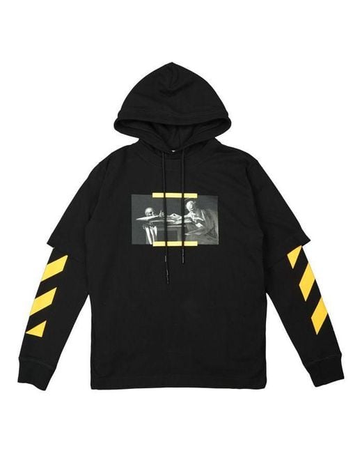 Off-White c/o Virgil Abloh Black Fw21 Caravaggio Painting Pattern Loose Fit for men