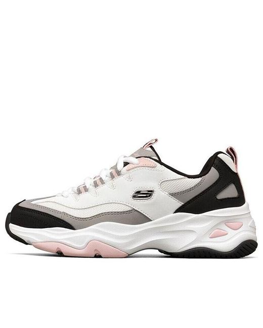 Skechers White (Wmns) D'Lites Low-Dad Shoes