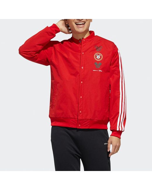 Adidas Red Neo X Disney Crossover Printing Casual Sports Jacket for men