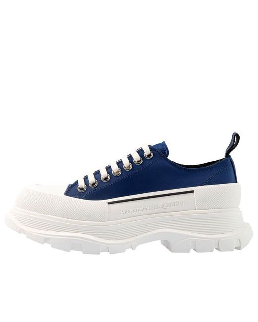 Alexander McQueen Blue Tread Slick Lace Up Sneakers for men