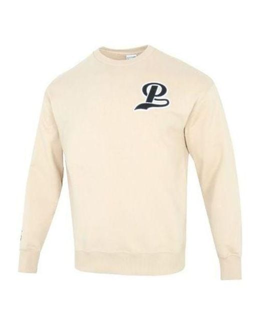 PUMA White Team Crew Logo Sweatshirt for men