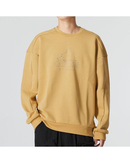Adidas Multicolor Th Mh Crew Sports Solid Color Casual Round Neck Khaki for men