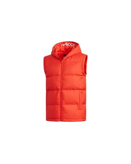 Adidas Red Neo Sports Hooded Detachable Long Sleeves Down Jacket for men