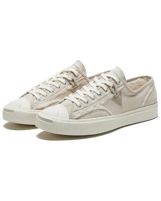 Converse White Faux Fur-Lined Leather Jack Purcell for men