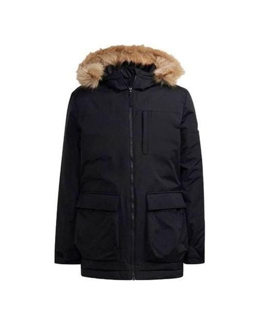 Adidas Blue Utilitas Hooded Parka Jacket for men