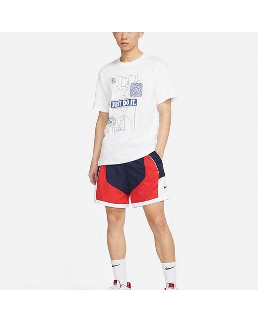 Nike Red Throwback Woven Sports Basketball Shorts for men