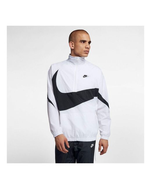Nike White Swoosh Half-Zip Jacket for men