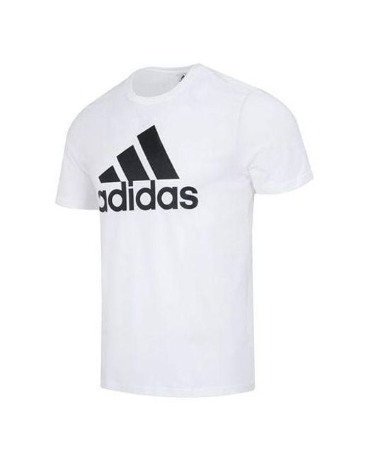 Adidas White Essentials Single Jersey Big Logo Tee for men