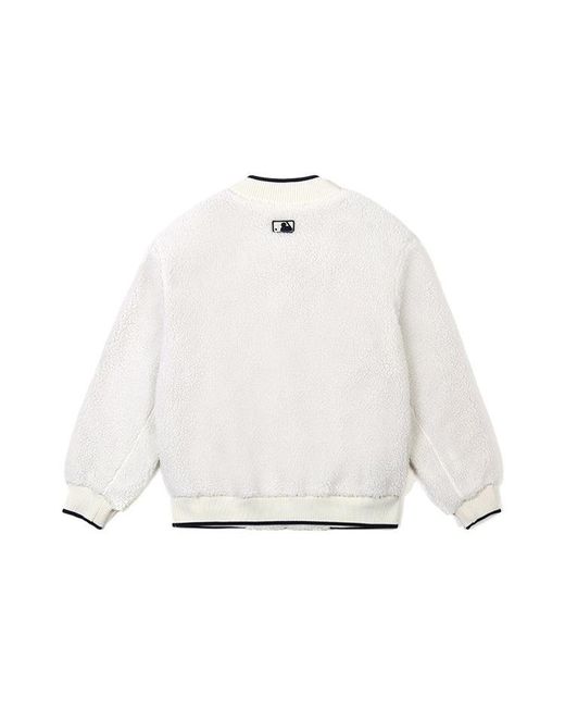 MLB White New York Yankees Lambs Wool Jacket