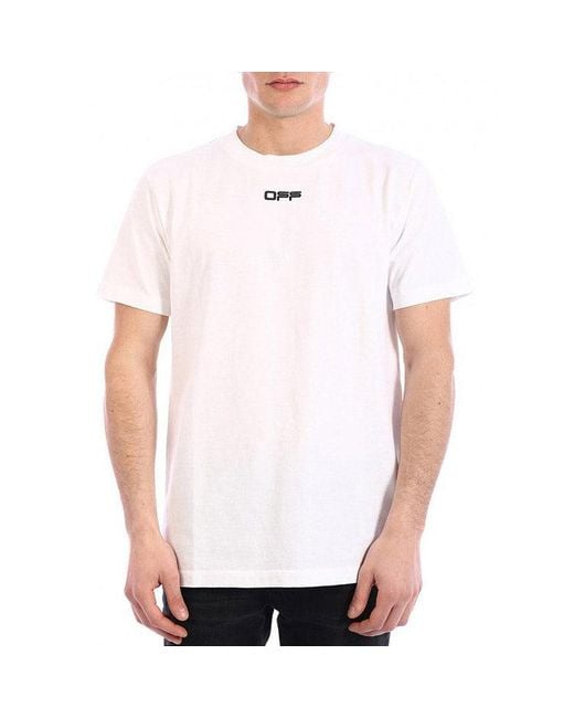 Off-White c/o Virgil Abloh White Ss21 Logo Alphabet Printing Round Neck Short Sleeve Ordinary Version for men