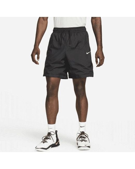 Nike Black Waist Lacing Woven Solid Color Breathable Shorts for men