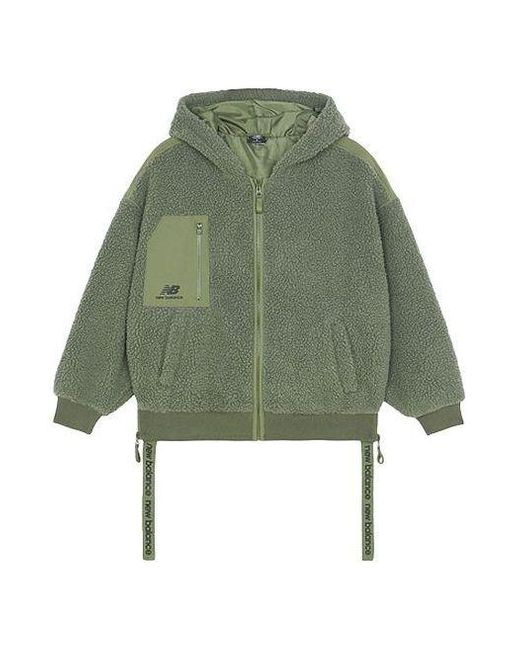 New Balance Green (Wmns) Casual Sports Hooded Knit Jacket