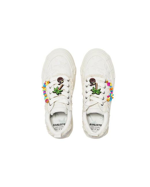 KAALIXTO White Skateboarding Canvas Low Coco' for men