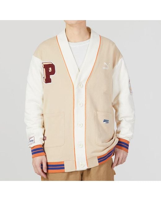 PUMA Natural Team Badge V-Neck Jacket for men