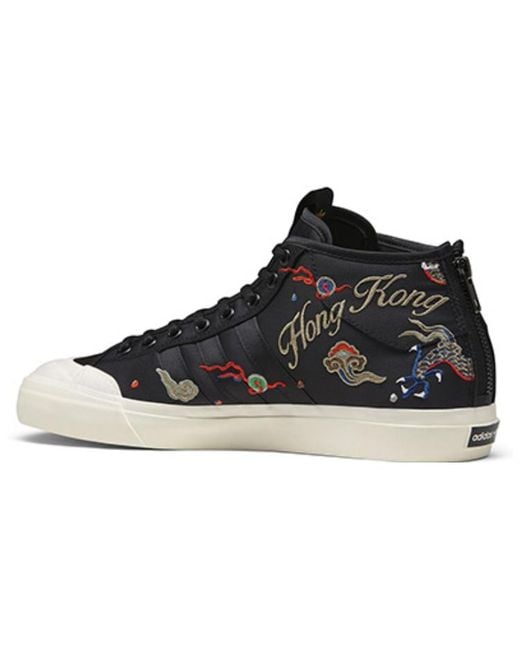 Adidas Black Footpatrol X Juice X Matchcourt Mid 'Dragon' for men