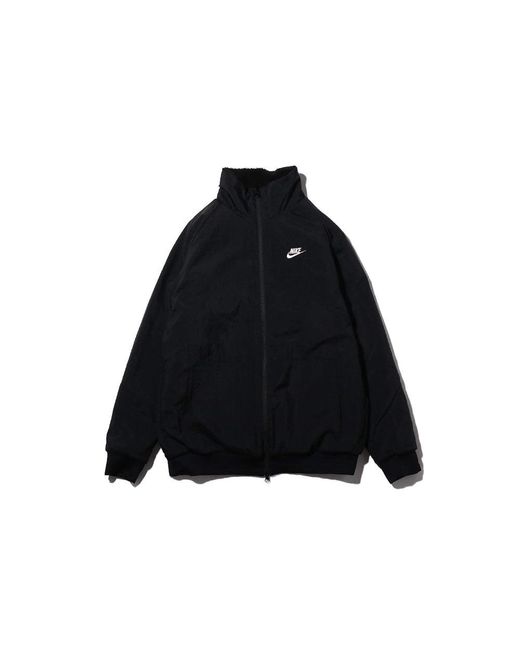 Nike Black Big Swoosh Polar Fleece Jacket for men