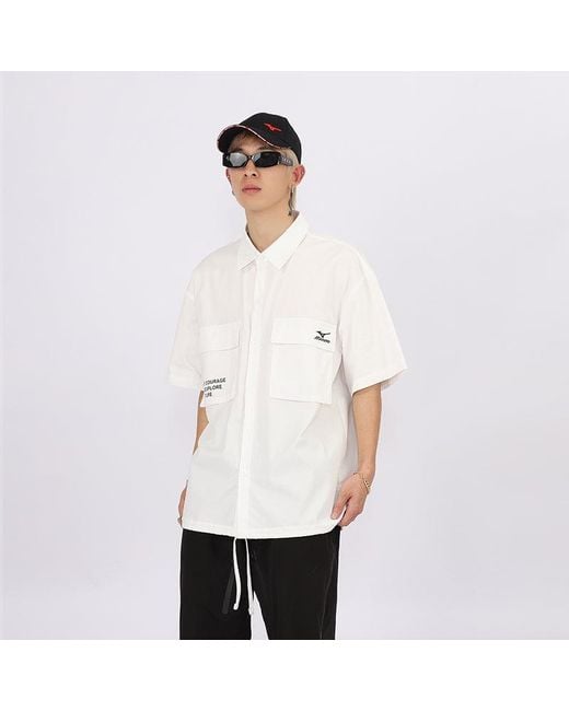Mizuno White Graphic Polo Shirt for men