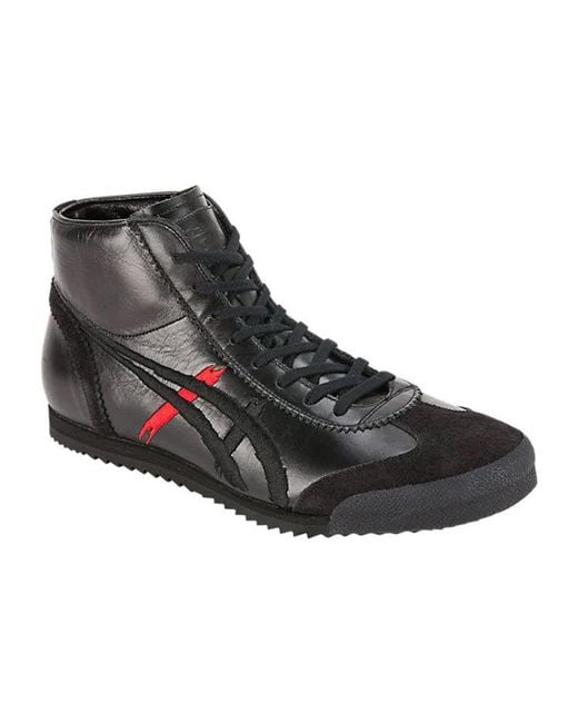 Onitsuka Tiger Black Mexico Mid Runner Dx Leather' for men