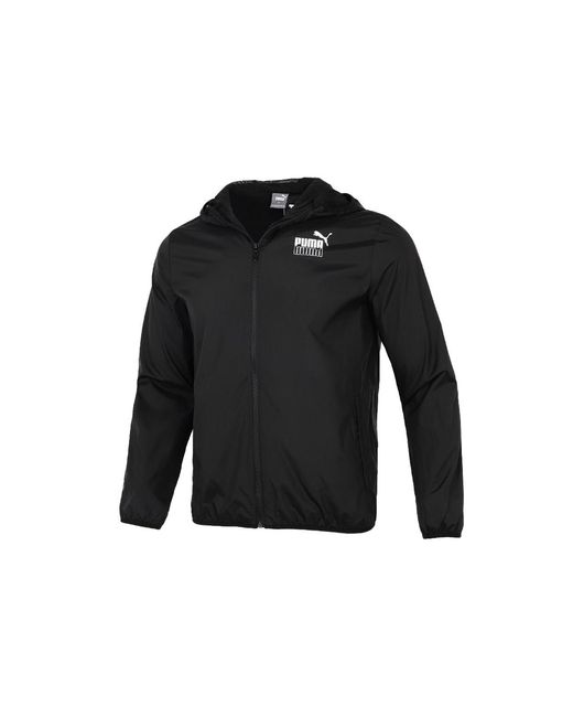 PUMA Black Athleisure Casual Sports Windproof Running Woven Jacket for men