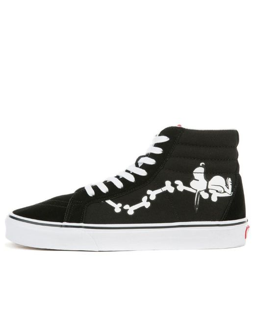 Vans Black Peanuts X Sk8-Hi Reissue 'Snoopy Bones' for men