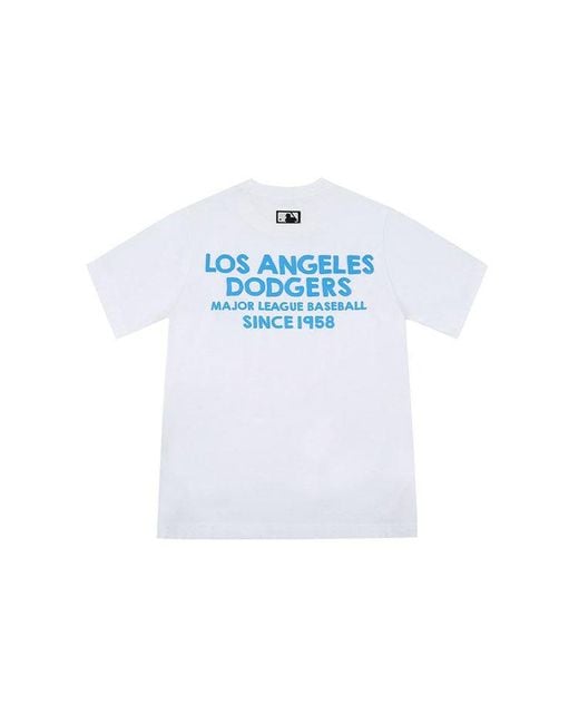 MLB White La Dodgers Los Angeles Dodgers Basic Printing Short Sleeve